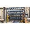 Image 1 : 1  BAYS OF BLUE PALLET RACKING W/MESH DECK SHELVING - (2) UPRIGHTS AND (8) SIDE RAILS