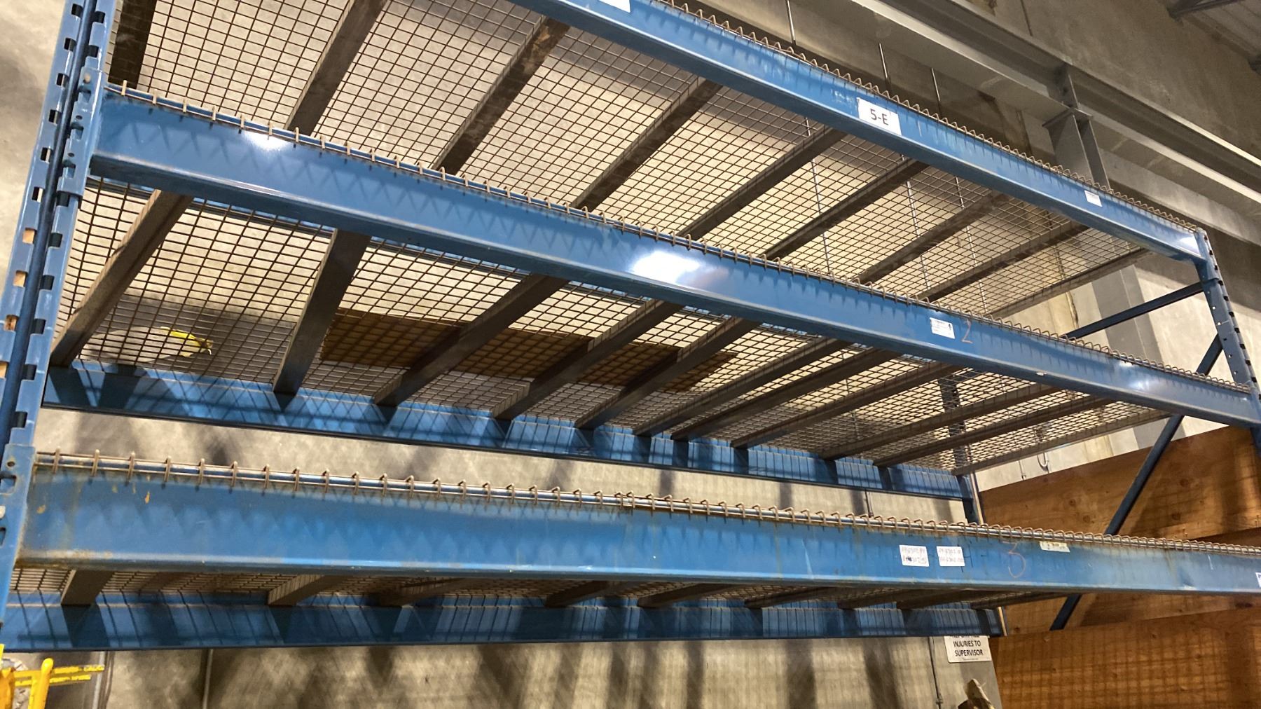 Pallets With Side Rails 1 BAYS OF BLUE PALLET RACKING W/MESH DECK SHELVING - (2) UPRIGHTS AND ...