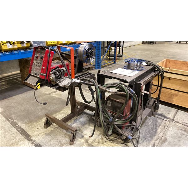 LINCOLN ELECTRIC POWER WAVE 355M WELDER WITH LINCOLN POWER FEED 10M FEEDER
