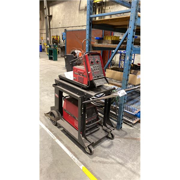 LINCOLN ELECTRIC POWER WAVE 355M WELDER WITH LINCOLN POWER FEED 10M FEEDER