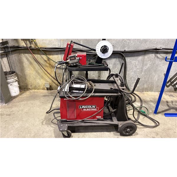 LINCOLN ELECTRIC POWER WAVE S350 WELDER WITH LINCOLN POWER FEED 10M FEEDER