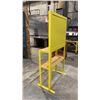 Image 3 : YELLOW METAL WOOD TOP WORK SHELF UNIT APPROX 6'H X 1'D X 3'W