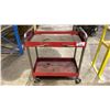 Image 1 : RED 2 TIER METAL SHOP CART