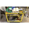 Image 1 : METAL MOBILE WORK CART WITH CONTENTS - ASSORTED DRILL BITS, VICES & DRILL PRESS TOOLS