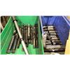 Image 2 : METAL MOBILE WORK CART WITH CONTENTS - ASSORTED DRILL BITS, VICES & DRILL PRESS TOOLS