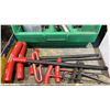 Image 4 : METAL MOBILE WORK CART WITH CONTENTS - ASSORTED DRILL BITS, VICES & DRILL PRESS TOOLS
