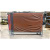 Image 2 : GROUP OF 6 METAL FRAMED WELDING CURTAINS APPROX 8' X 6'