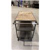 Image 2 : 3 TIER WOOD TOP METAL SHOP CART *CONTENTS NOT INCLUDED*