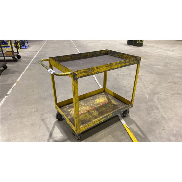 2 TIER YELLOW METAL SHOP CART *CONTENTS NOT INCLUDED*