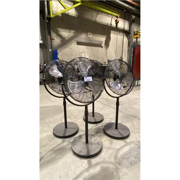 GROUP OF 4 BLACK/STAINLESS STEEL 20" FLOOR FANS