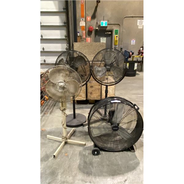 GROUP OF 4 ASSORTED FLOOR FANS