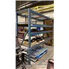 Image 2 : 1 BAY OF BLUE PALLET RACKING W/MESH DECK SHELVING - (2) UPRIGHTS AND (8) SIDE RAILS