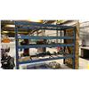 Image 4 : 1 BAY OF BLUE PALLET RACKING W/MESH DECK SHELVING - (2) UPRIGHTS AND (8) SIDE RAILS