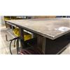 Image 3 : 1/2" THICK TOP 2 TIER METAL SHOP TABLE APPROX 7'L X 3'D X 3'H WITH AIR HOSE, EXTENSION CORD & ANTI