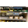 Image 3 : 2 GREY METAL SHELF RACKING UNITS WITH CONTENTS INCLUDING MACHINE COMPONENTS, RIVETS, MOUNTING