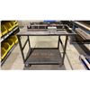 Image 2 : 2 TIER METAL MOBILE SHOP CART WITH ASSORTED METAL COMPONENTS
