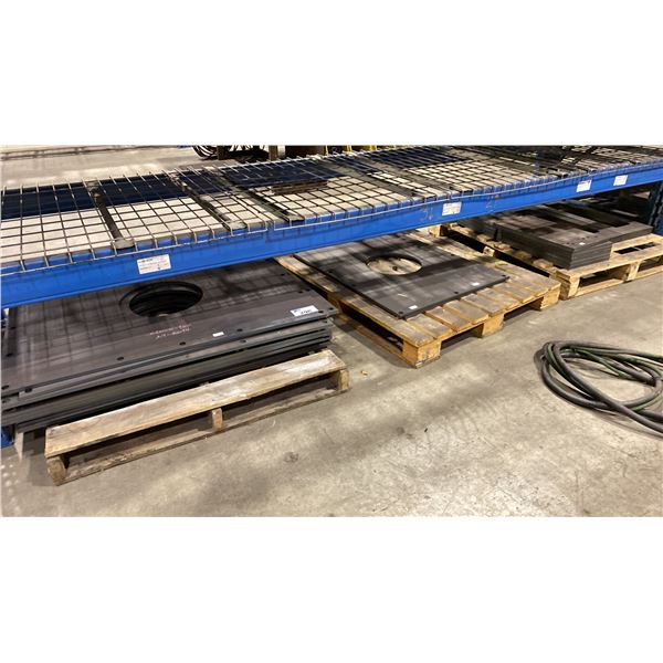 4 PALLETS OF HEAVY STEEL SHEETS OF MACHINE COMPONENTS