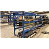 Image 2 : 1 BAY OF BLUE PALLET RACKING W/MESH DECK SHELVING - (2) UPRIGHTS AND (6) SIDE RAILS