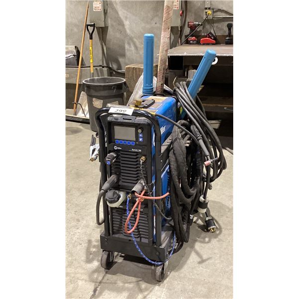 MILLER DYNASTY 300 WELDER, MILLER COOLMATE 1.3, ASSORTED RODS, FOOT CONTROL, STINGER, REGULATOR &