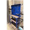 Image 2 : BLUE METAL WORK STATION WITH CONTENTS APPROX 40" W X 12.5" D X 74" H