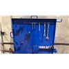 Image 3 : BLUE METAL WORK STATION WITH CONTENTS APPROX 40" W X 12.5" D X 74" H