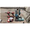 Image 1 : 2 MILWAUKEE CORDLESS DRILLS WITH 3 BATTERIES & CHARGER, 4 MAKITA CORDLESS ADJUSTABLE WORK