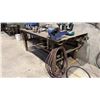 Image 3 : 1/2" STEEL TOP WELDERS TABLE WITH IRWIN RECORD NO.8 BENCH VICE APPROX  7'L X 4'D X 3'H