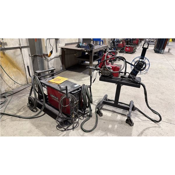 LINCOLN ELECTRIC POWER WAVE S350 WELDER WITH LINCOLN POWER FEED 10M FEEDER