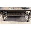 Image 4 : 1/2" STEEL TOP WELDERS TABLE WITH IRWIN RECORD NO.8 BENCH VICE APPROX  8'L X 4'D X 3.2'H