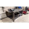 Image 2 : 1/2" STEEL TOP WELDERS TABLE WITH IRWIN RECORD NO.6 BENCH VICE APPROX  7'L X 4'D X 3.2'H