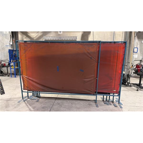 7 ASSORTED HEAVY DUTY WELDING SCREENS APPROX 8-10' X 6.5'
