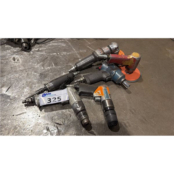 GROUP OF 6 PNEUMATIC POWER TOOLS - 2- GRINDERS, 3- DRILLS & 1- DIE GRINDER