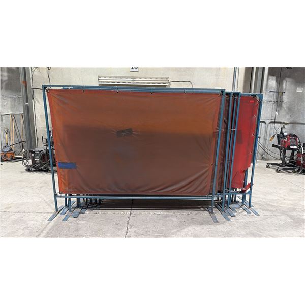 14 ASSORTED HEAVY DUTY WELDING SCREENS APPROX 8-10' X 6.5'
