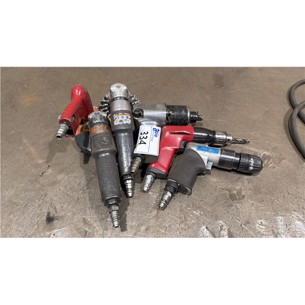 GROUP OF 6 ASSORTED PNEUMATIC POWER TOOLS 3- GRINDERS, 3- DRILLS