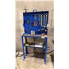 Image 1 : BLUE METAL WORK STATION WITH ASSORTED COMBINATION WRENCHES, BITS, SOCKETS & MORE