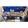 Image 4 : BLUE METAL WORK STATION WITH ASSORTED COMBINATION WRENCHES, BITS, SOCKETS & MORE