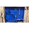 Image 4 : BLUE METAL WORK STATION WITH CONTENTS APPROX 40" W X 12.5" D X 74" H