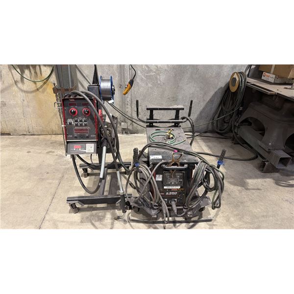 LINCOLN ELECTRIC POWER WAVE S350 WELDER WITH LINCOLN POWER FEED 10M FEEDER