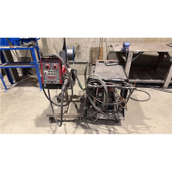 LINCOLN ELECTRIC POWER WAVE 355M WELDER WITH LINCOLN POWER FEED 10M FEEDER