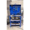 Image 1 : BLUE METAL WORK STATION WITH ASSORTED TOOLS/CONTENTS