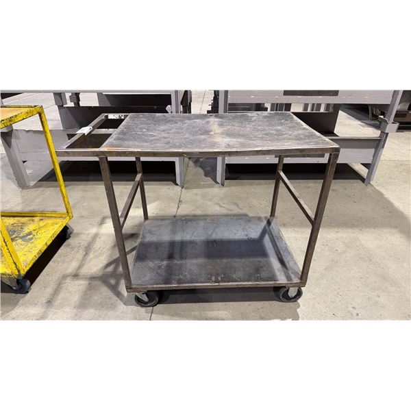 STEEL INDUSTRIAL 2 TIER CART WITH CASTERS MAX WEIGHT 400LBS