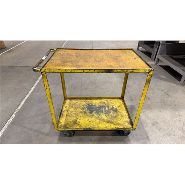 STEEL INDUSTRIAL 2 TIER CART WITH CASTERS MAX WEIGHT 400LBS