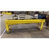 Image 1 : YELLOW METAL INDUSTRIAL CYLINDER CONVEYER TABLE APPROX 9'L X 2'W X 3.3'H