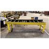 Image 2 : YELLOW METAL INDUSTRIAL CYLINDER CONVEYER TABLE APPROX 9'L X 2'W X 3.3'H