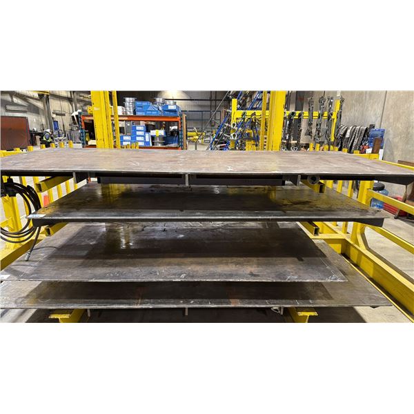 CUSTOMIZED 1/2" THICK METAL SHOP TABLE TOP APPROX 97"L X 49"D