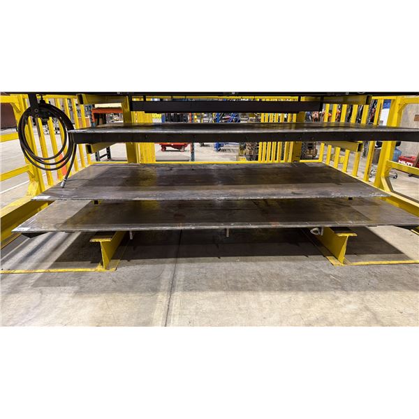 CUSTOMIZED 1/2"THICK METAL SHOP TABLE TOP APPROX 97"L X 48"D