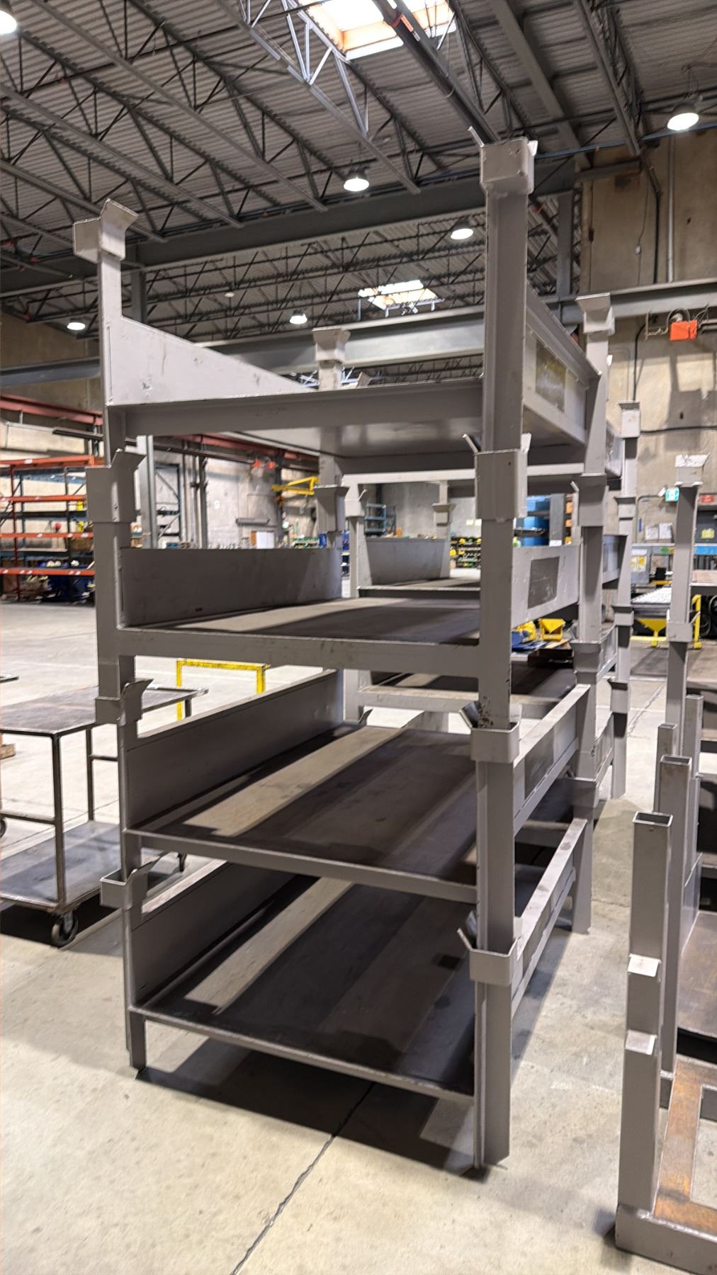 4 GREY HEAVY DUTY METAL STACKABLE MATERIAL STORAGE PLATFORMS - Able ...
