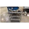 Image 1 : ULINE GREY METAL 3 TIER SHOP CART WITH 2 INGERSOLL RAND PNEUMATIC IMPACT WRENCHES & 2- LARGE
