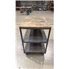 Image 2 : METAL/WOOD 3 TIER MOBILE SHOP CART