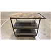 Image 3 : METAL/WOOD 3 TIER MOBILE SHOP CART